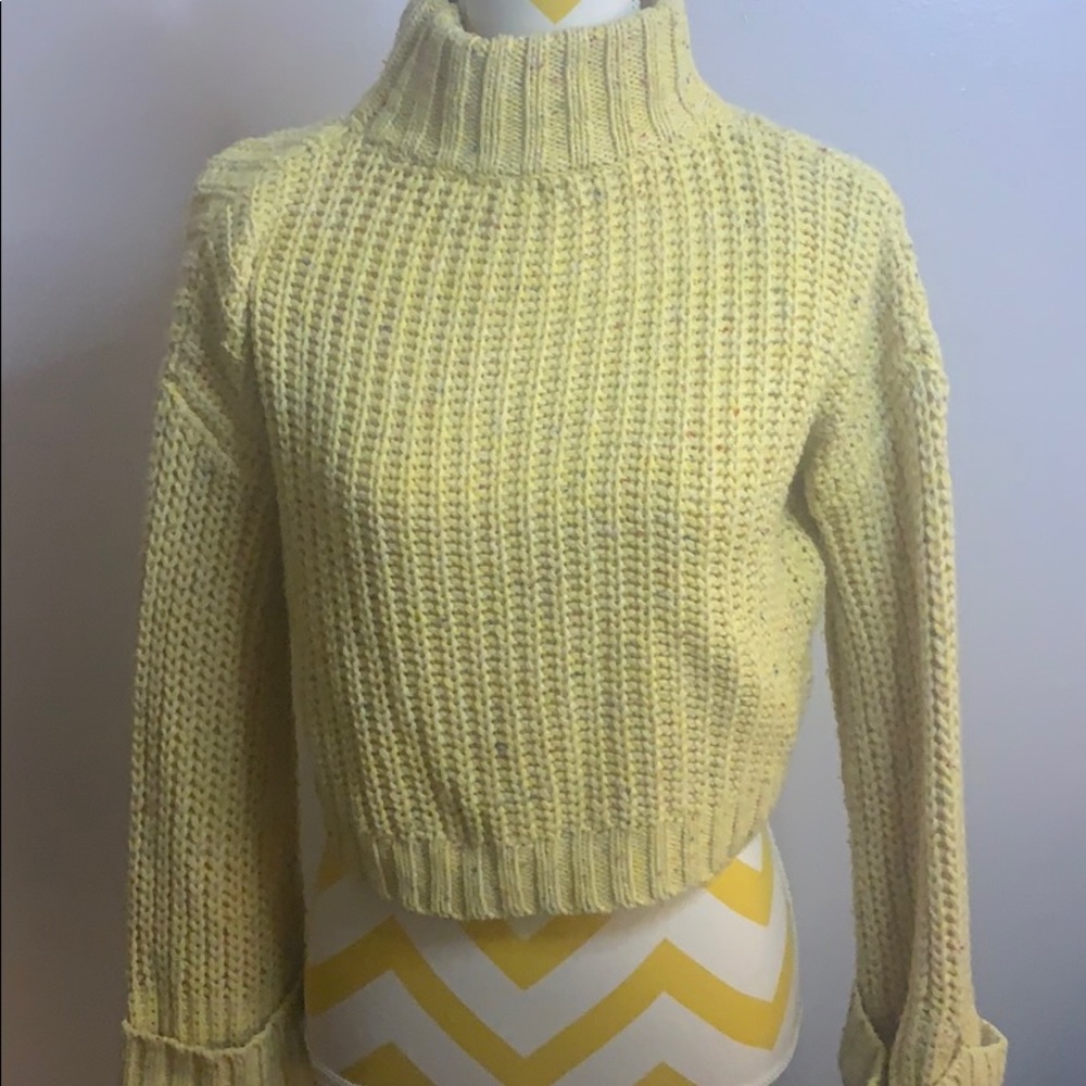 Yellow knitted yarn sweater